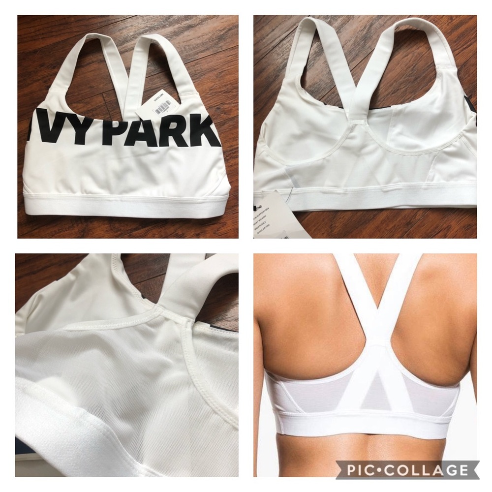 IVY PARK white and Black logo sports bra